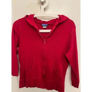 Vintage dELiA*s Red Zip-up, light-weight, quarter-sleeve hoodie